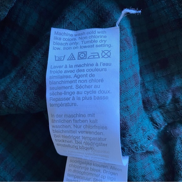 MADEWELL Tartan Plaid Button Up Peasant Blouse Balloon Sleeves XL - Picture 10 of 10